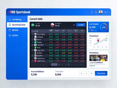 Tampilan dashboard utama M88 Sportsbook desktop